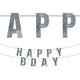 Silver Sequin Happy & Bday Letter Banners, 6ft, 2ct - Internet Famous