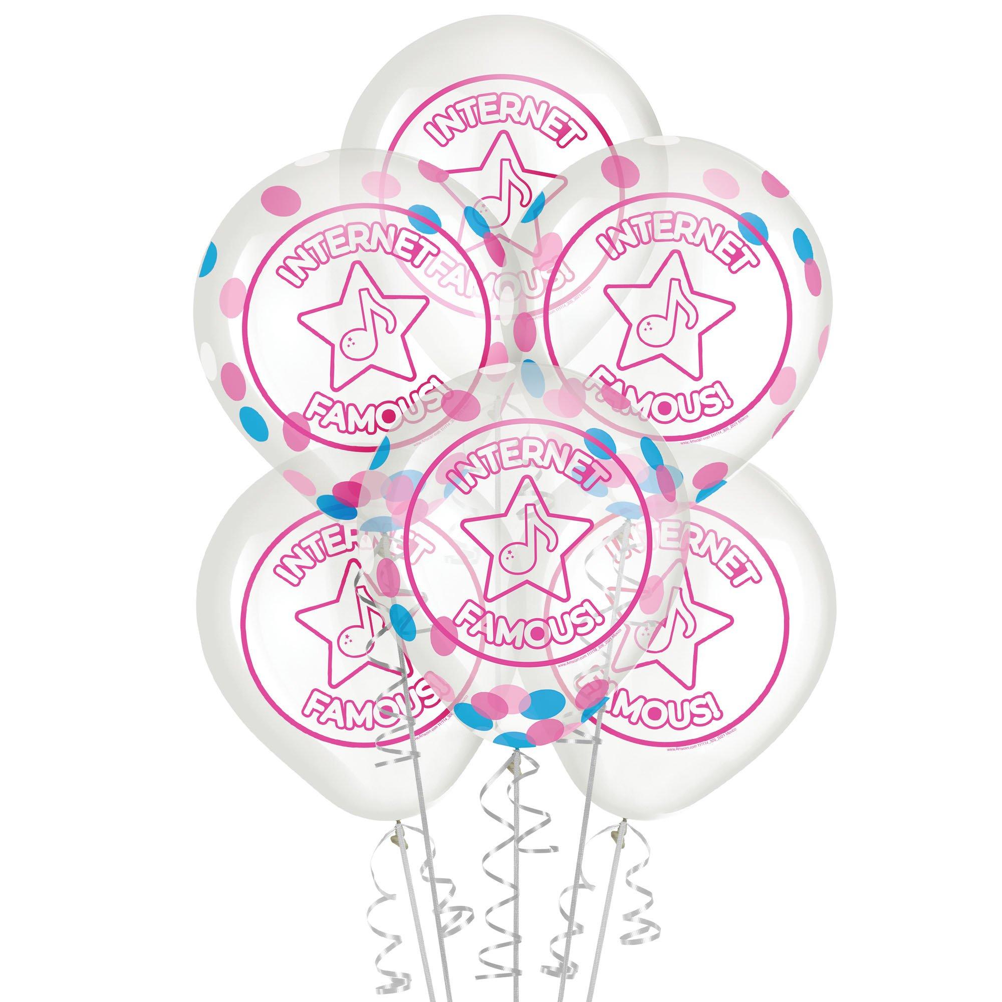 6ct, 12in, Internet Famous Latex Confetti Balloons