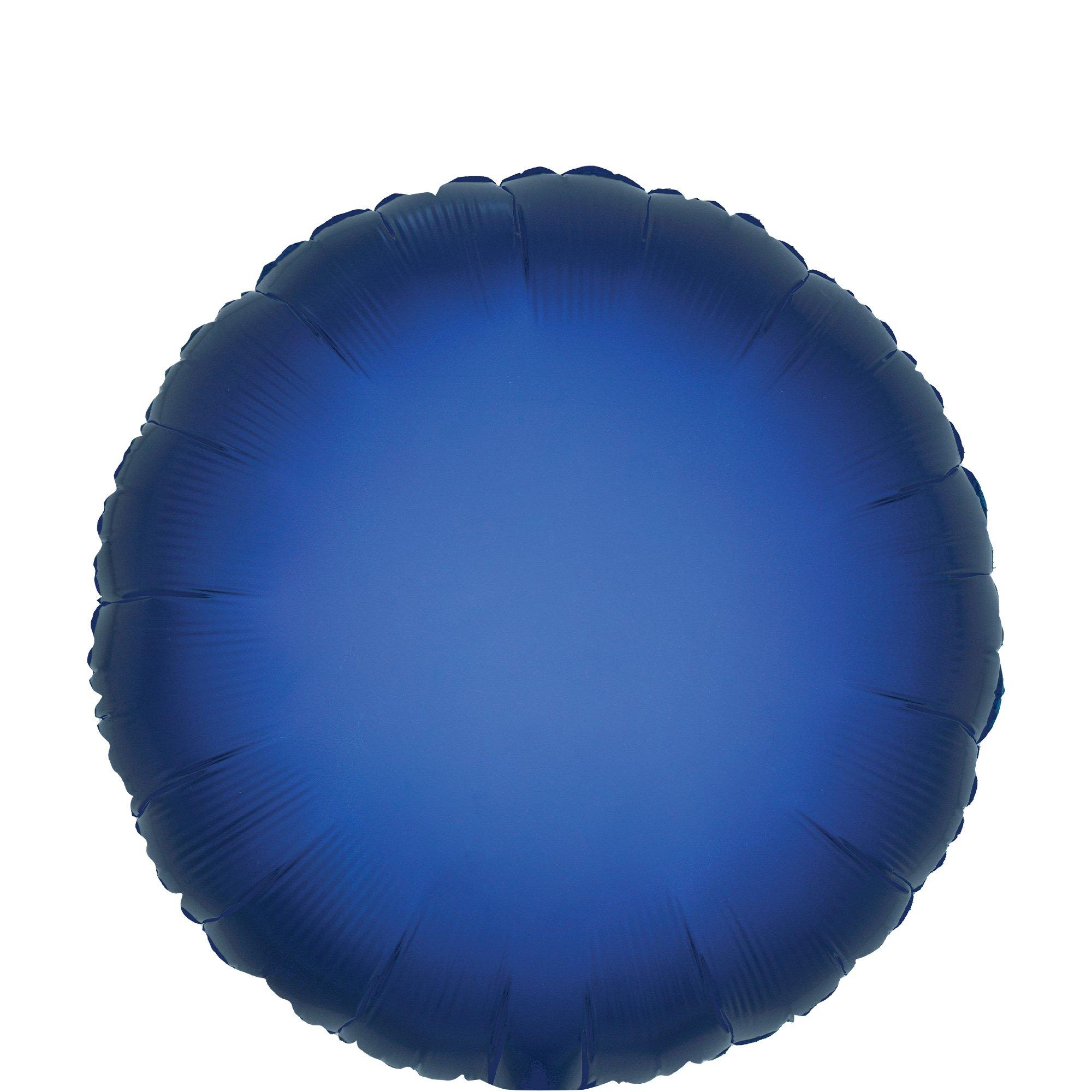 Navy Blue Satin Round Foil Balloon, 18in