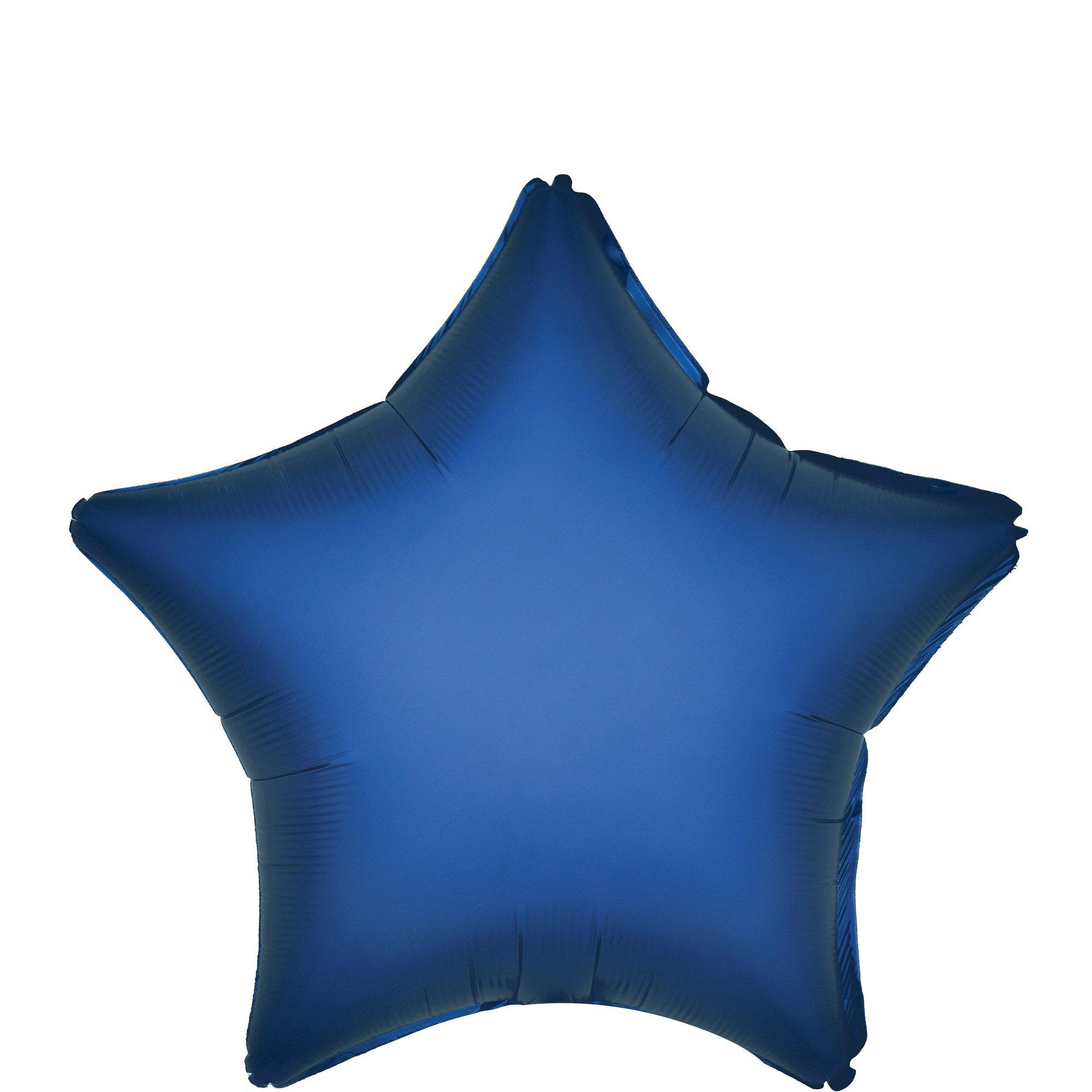 Navy Blue Satin Star Foil Balloon, 19in