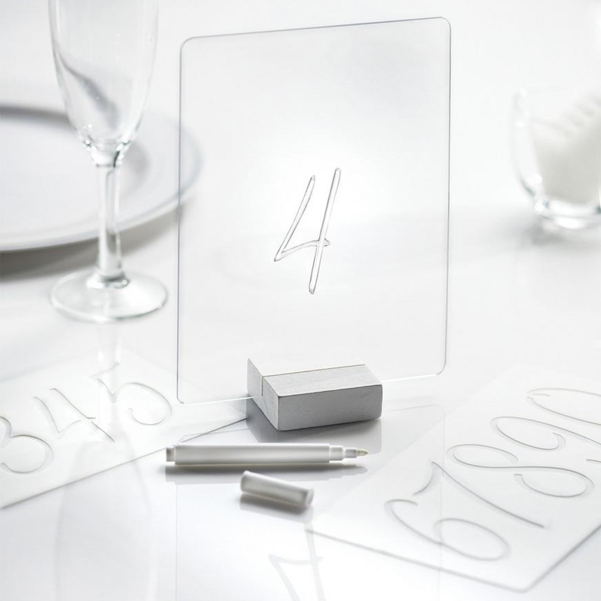 Acrylic Wedding Table Signs, 5.5in x 7in, 8ct