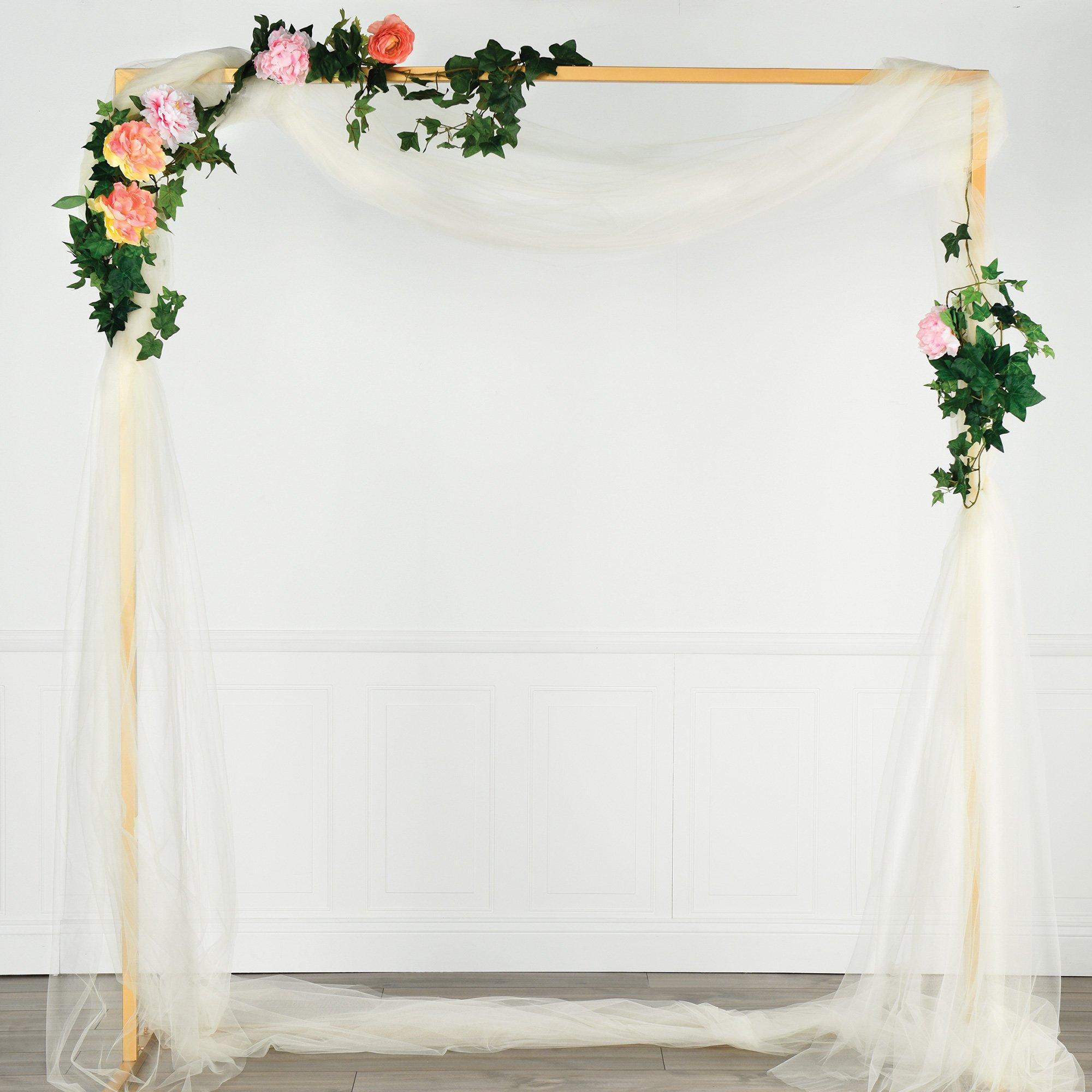 Gold Metal Wedding Arch, 6ft x 7ft