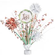 Love and Leaves Wedding Tinsel Spray Centerpiece, 18in