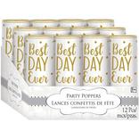 Best Day Ever Wedding Confetti Party Poppers, 3.5in, 12ct