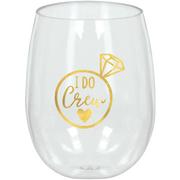 I Do Crew Stemless Wine Glass, 17.9oz - Wedding