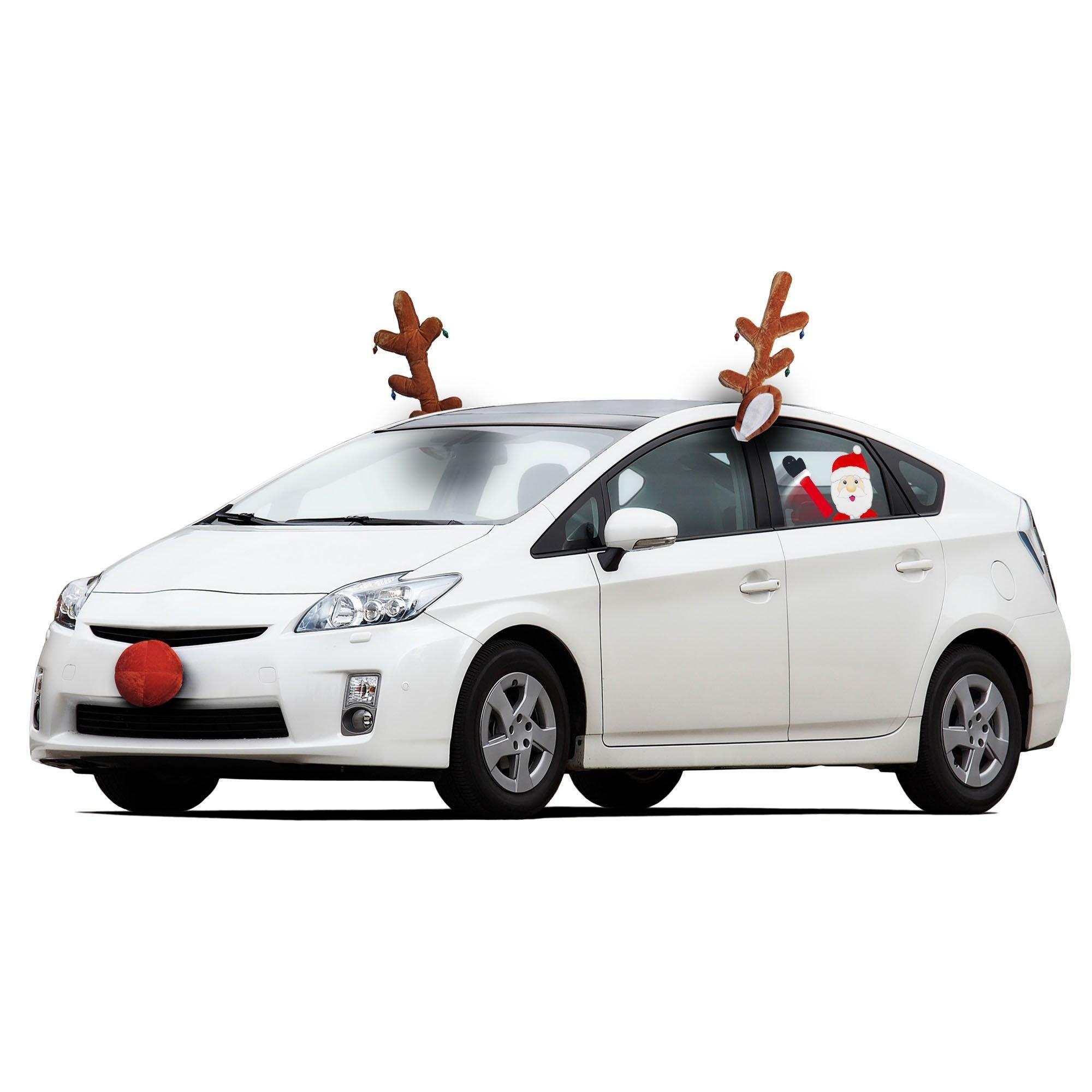 Santa & Reindeer Christmas Car Decorating Kit
