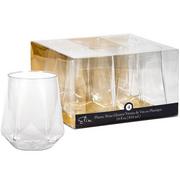 Faceted Clear Plastic Wine Tumblers, 14oz, 4ct