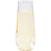 Faceted Clear Plastic Stemless Champagne Flutes, 9oz, 4ct