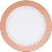 Rose Gold Border Premium Plastic Dinner Plates, 10in, 10ct