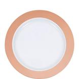 Rose Gold Border Premium Plastic Dessert Plates, 7in, 10ct