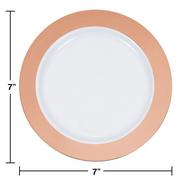 Rose Gold Border Premium Plastic Dessert Plates, 7in, 10ct