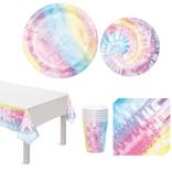Tie-Dye Party Tableware Kit for 8 Guests