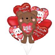 Love You Bear Valentine's Day Foil Balloon Bouquet, 7pc