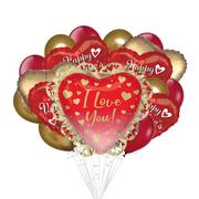 Ombre ILY Valentine's Balloon Bouquet, 17pc