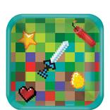 Pixel Party Square Paper Dessert Plates, 7in, 8ct