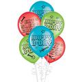 6ct, 12in, Pixel Party Birthday Latex Balloons