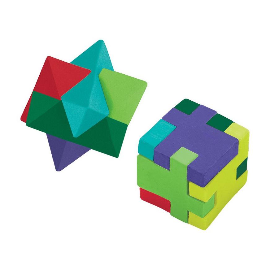 Pixel Party Puzzle Cube Erasers, 1.1in, 12ct