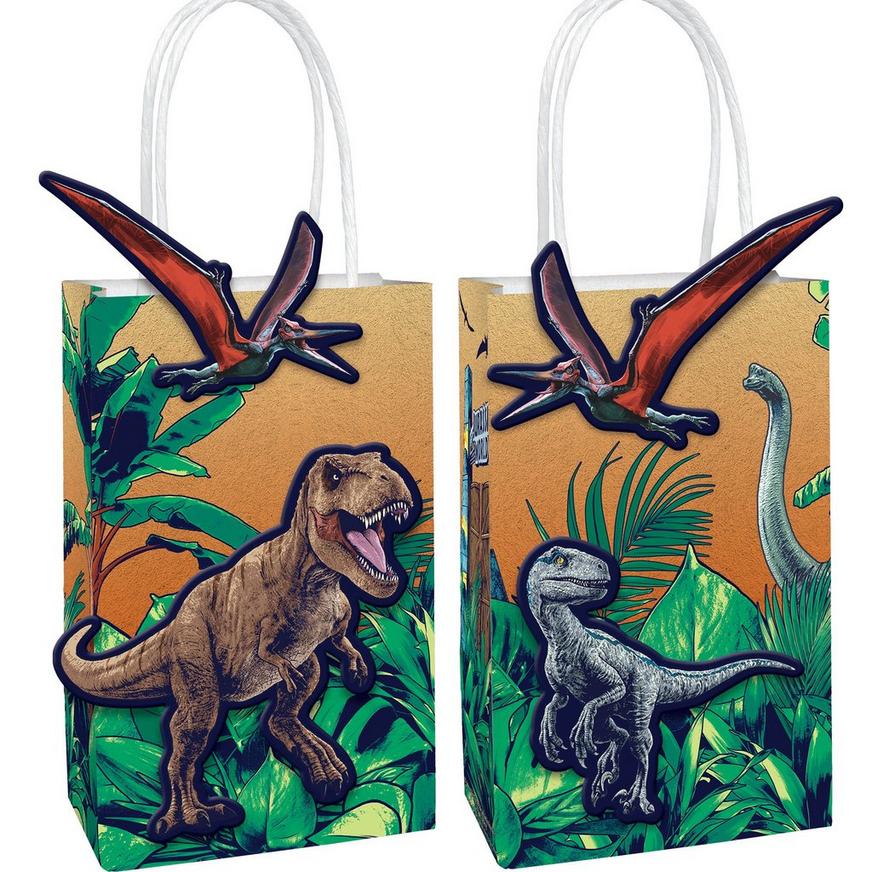 Jurassic World Create Your Own Paper Favor Bag Kit, 5in x 8.25in, 8ct