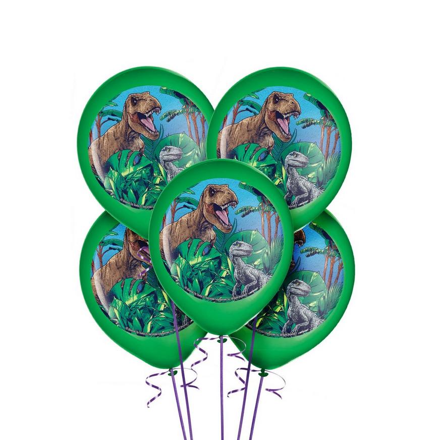 5ct, 12in, Jurassic World Latex Balloons