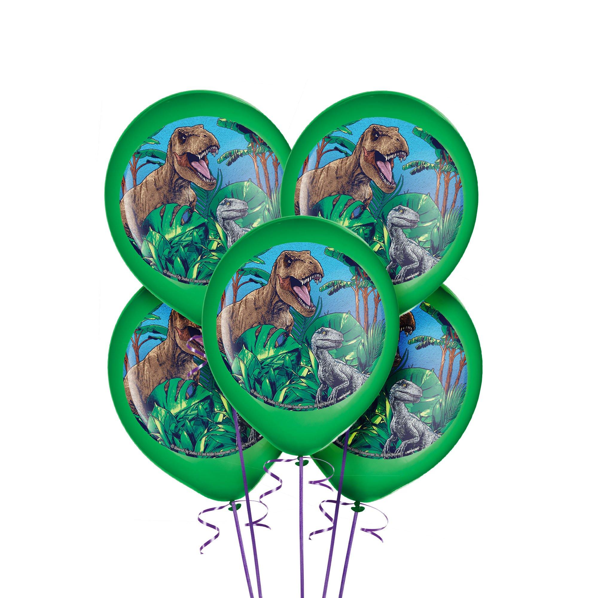 5ct, 12in, Jurassic World Latex Balloons