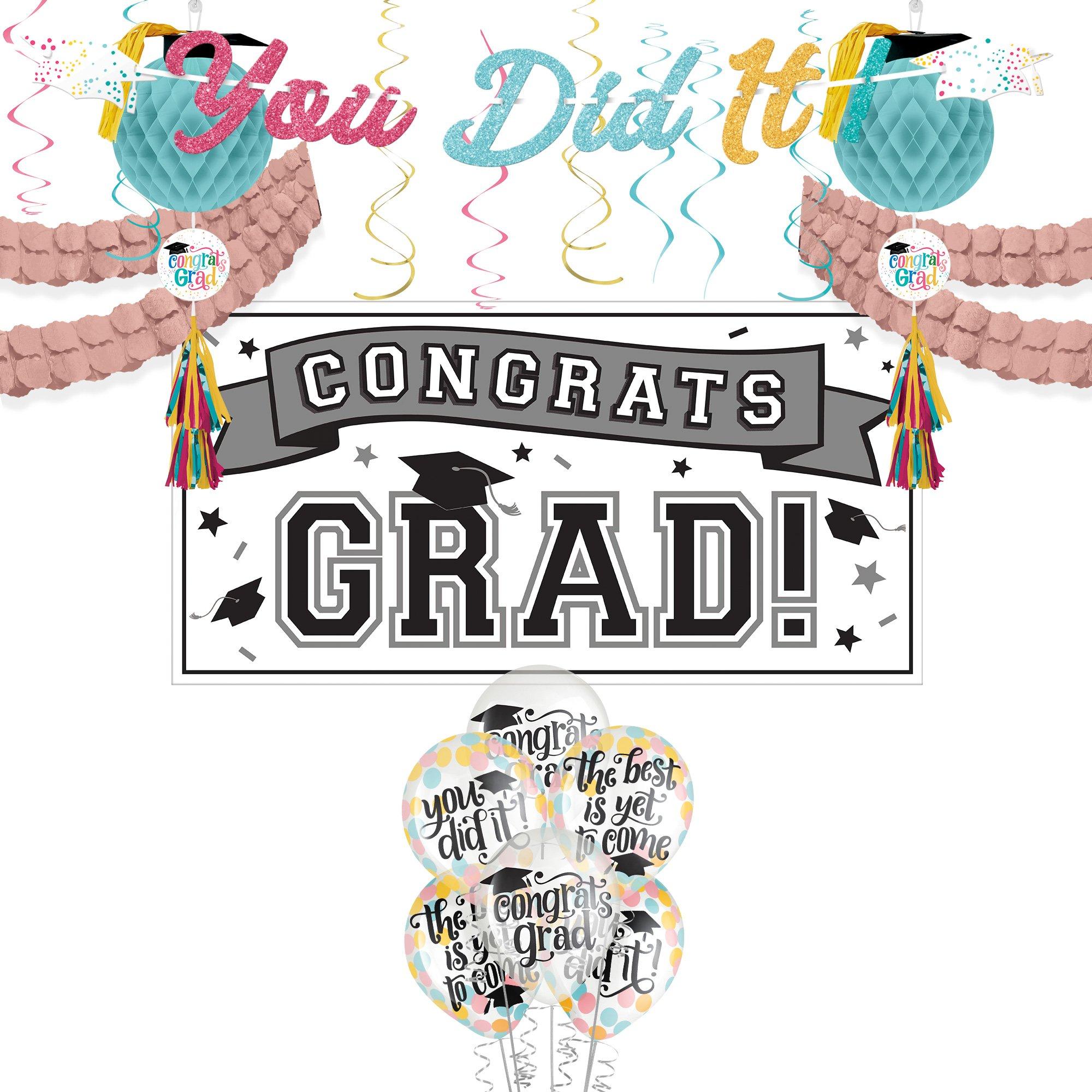 Graduation Party Decorations Kit with Banners, Balloons, Streamers - Follow Your Dreams 2024