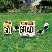 Black, Gold & Silver 2023 Graduation Outdoor Decorating Kit