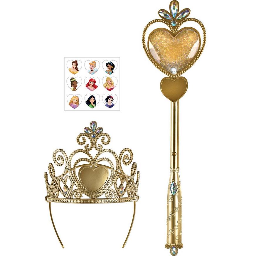 Gold Disney Princess Tiara & Wand Costume Accessory Kit