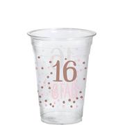 Pink & Rose Gold 16 & Fab Plastic Cups, 16oz, 20ct - Sweet Sixteen