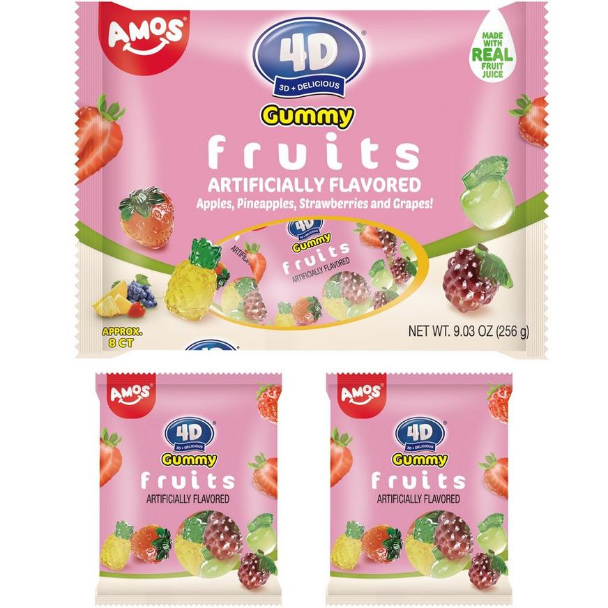 Amos 4D Gummy Fruits, 8pc