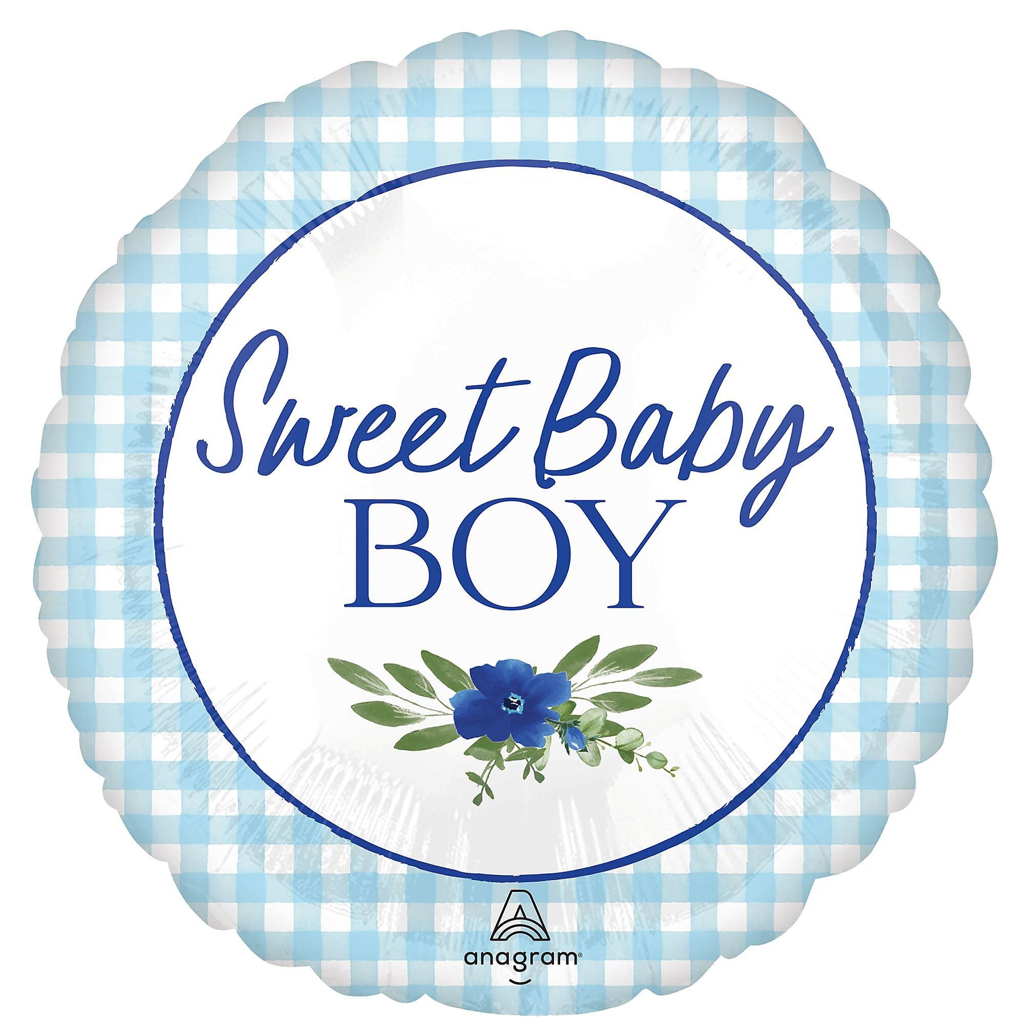 Sweet Baby Boy Baby in Bloom Foil Balloon, 18in