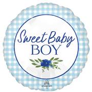 Sweet Baby Boy Baby in Bloom Foil Balloon, 18in