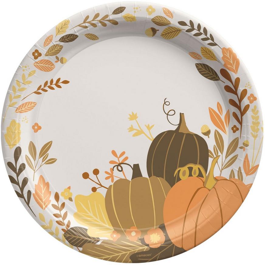 Golden Autumn Paper Dinner Plates, 10.5in, 8ct