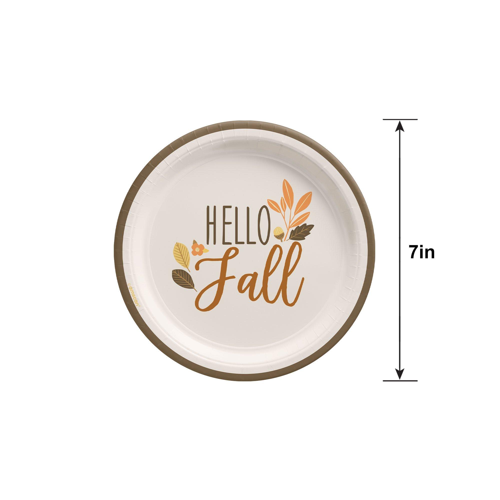 Golden Autumn Paper Dessert Plates, 7in, 8ct