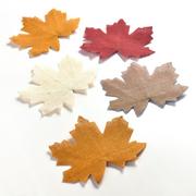 Fall Burlap Leaves, 5pc