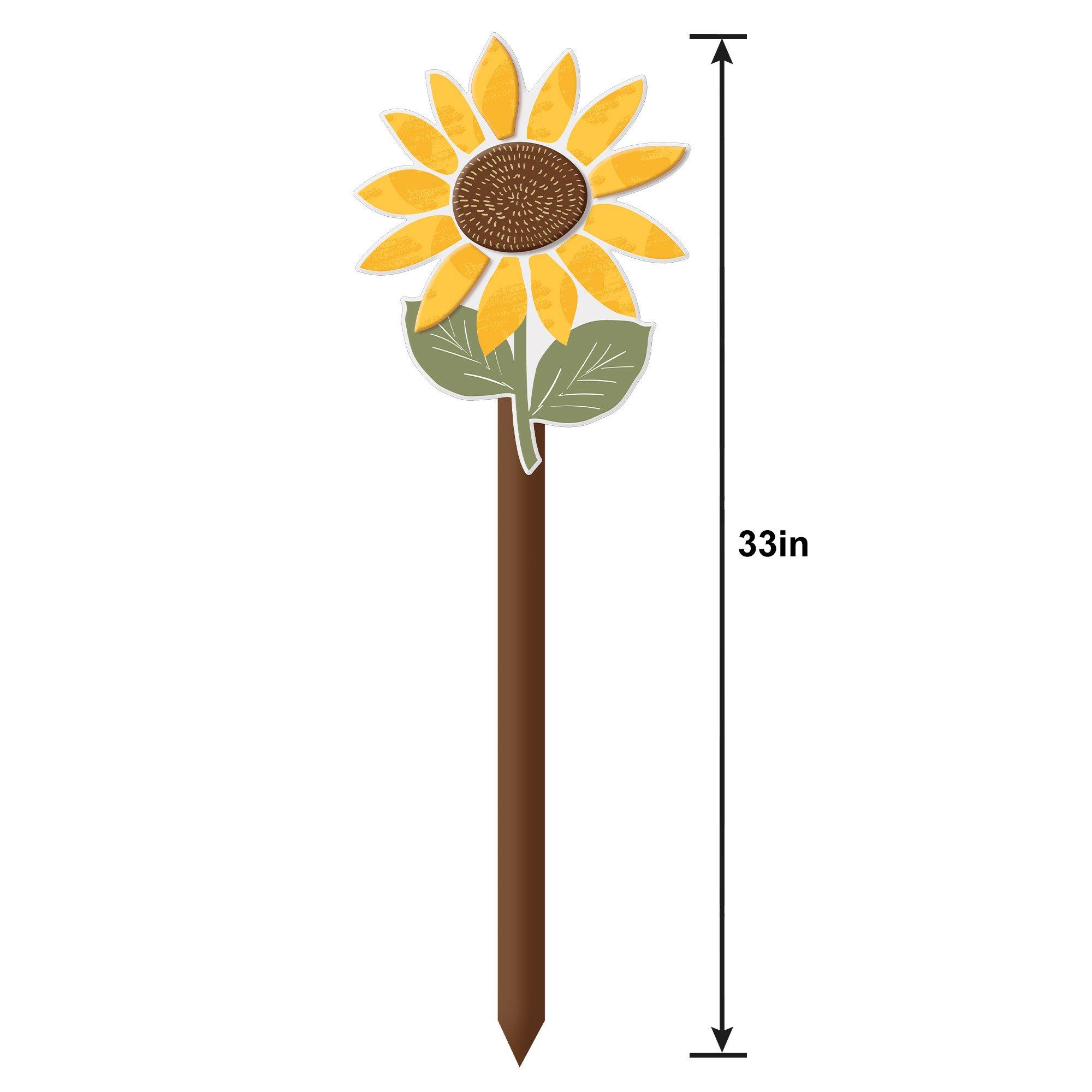 Fall Sunflower Wooden Yard Stake, 33in