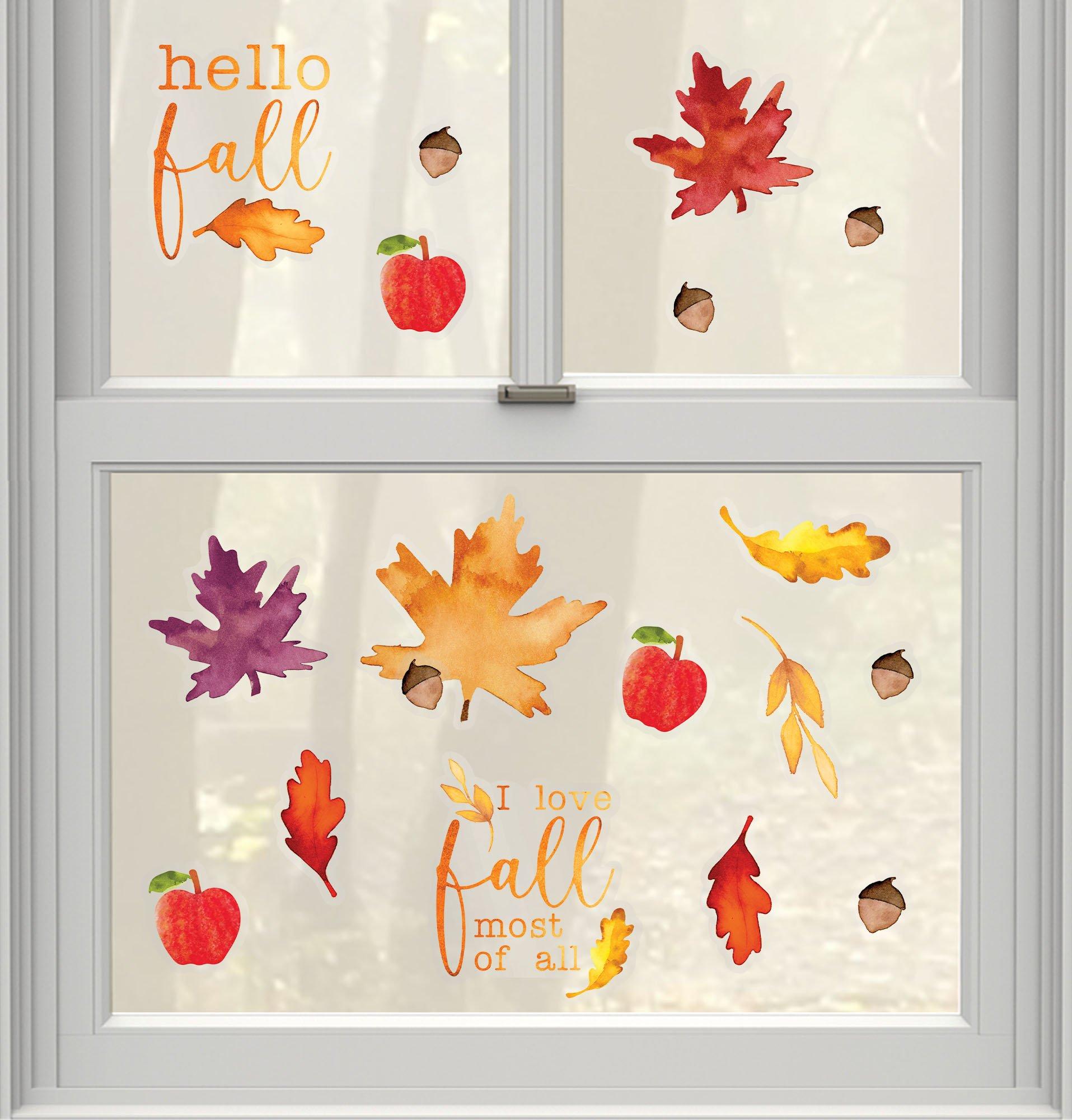 Fall Vinyl Window Decorations, 18pc