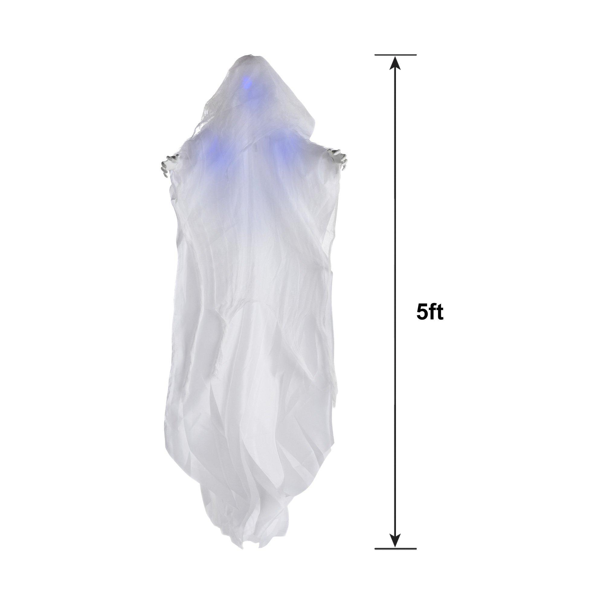 Light-Up Flying Ghost Hanging Halloween Decoration, 5ft