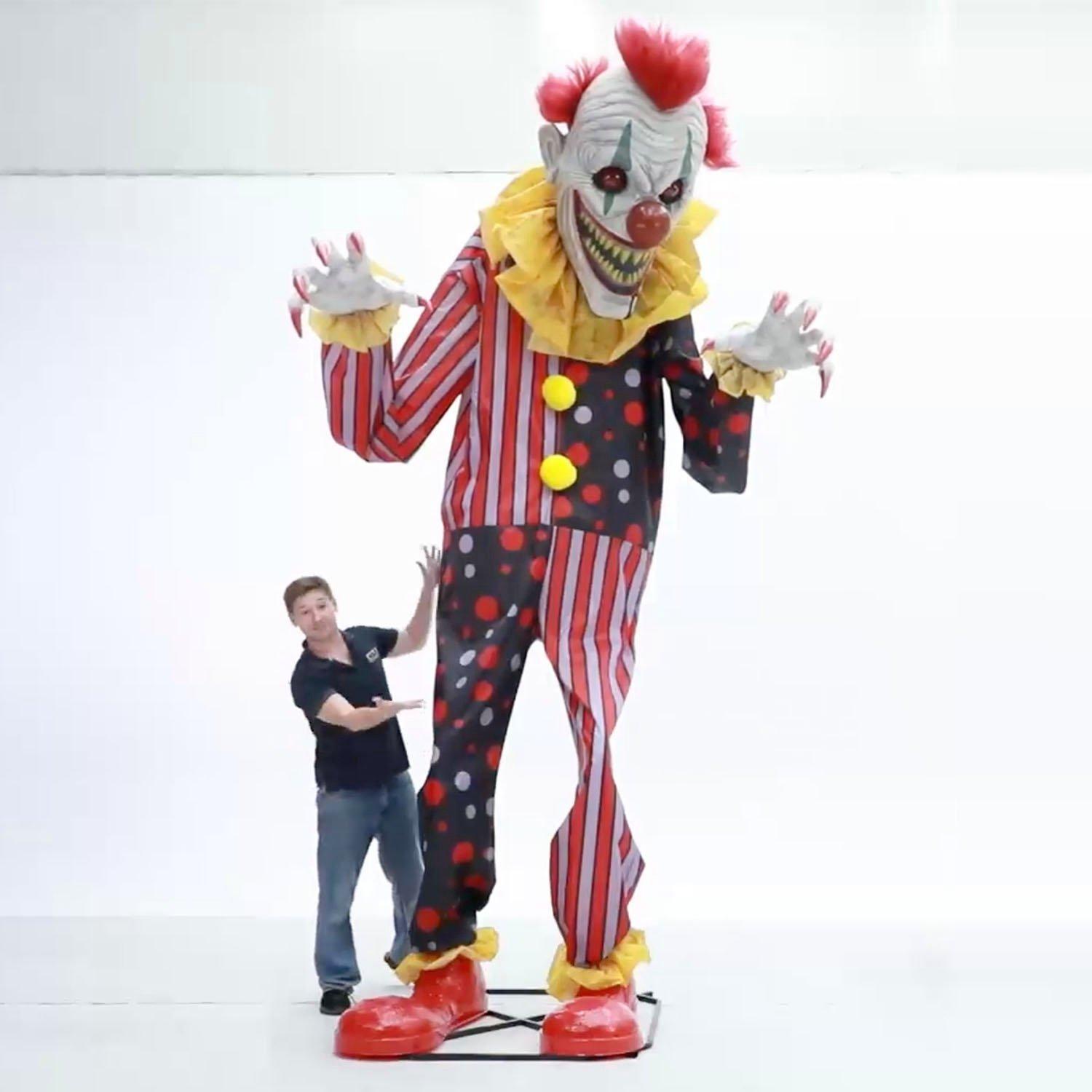 Animatronic LightUp Talking Cackles the Clown, 12ft Halloween