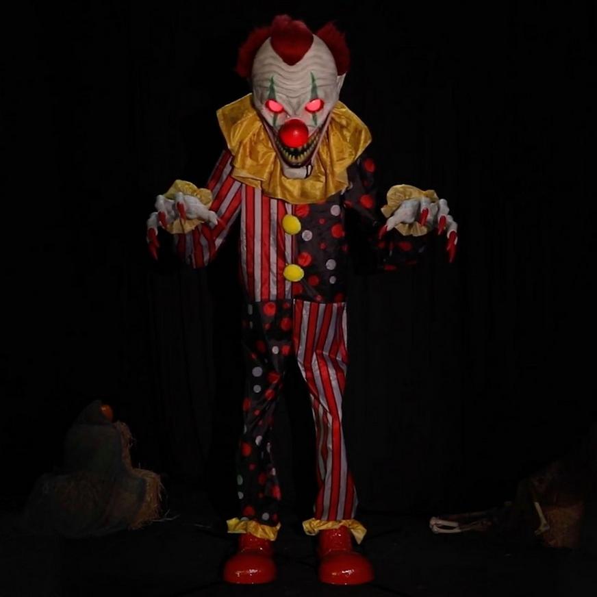 Animatronic Light-Up Talking Cackles the Clown, 12ft - Halloween Decoration  | Party City