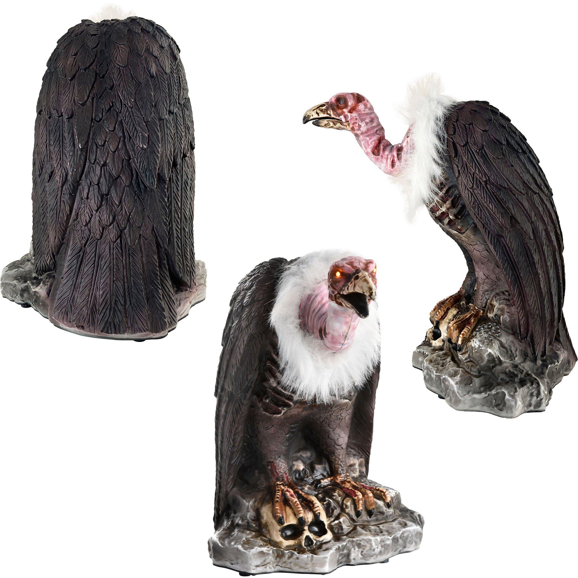 Animatronic Light-Up Zombie Vulture, 11in x 12.2in - Halloween Decoration