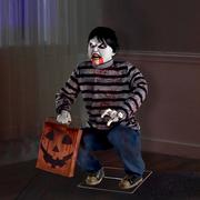 Animatronic Light-Up Crouching Zombie Child, 2.3ft x 3ft - Halloween Decoration