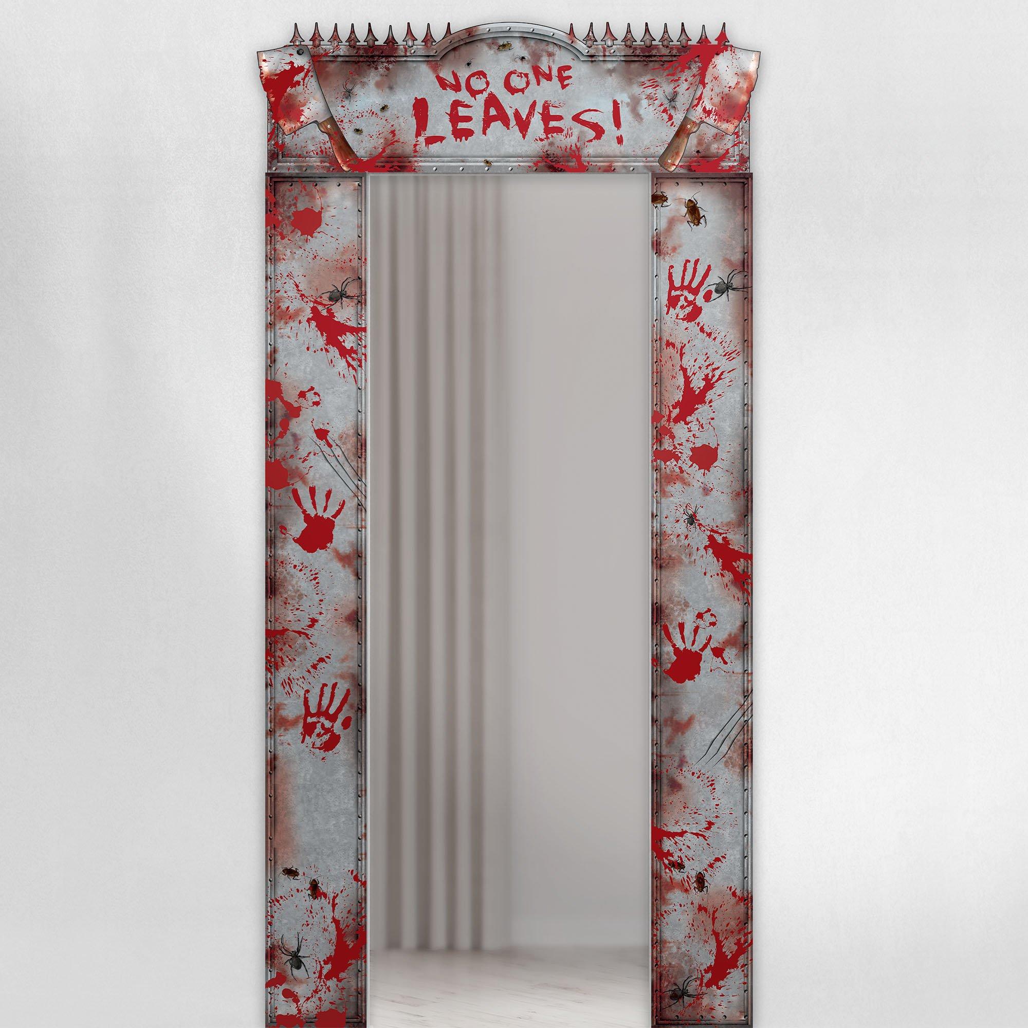 Bloody Doorway Entry Cardboard Decoration, 42.6in x 84.5in Party City