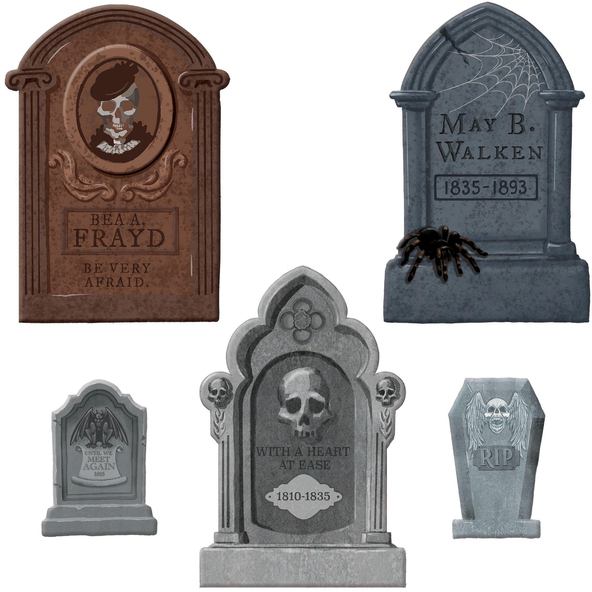 Halloween Tombstone Set, 5pc | Party City