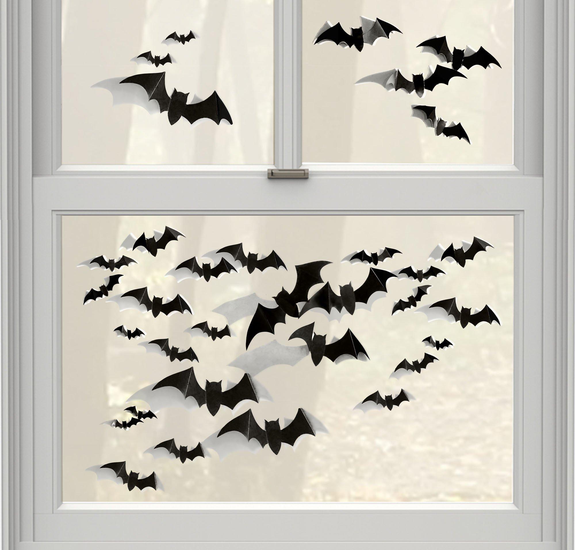 halloween window silhouettes bat