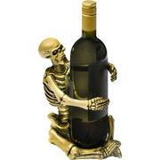 Gold Skeleton Wine Bottle Holder, 8.6in