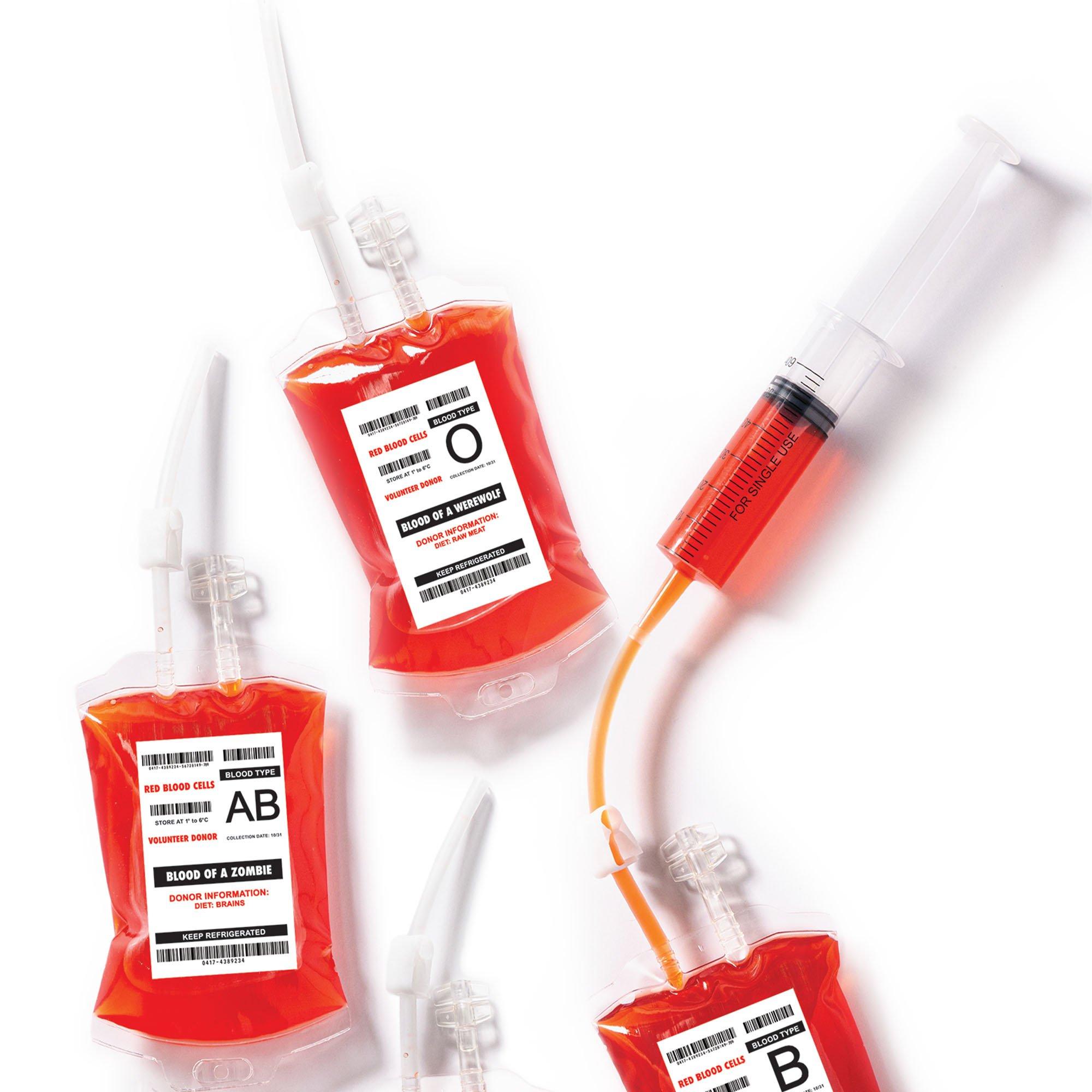 Horror Monster Blood Bag Drink Pouches, 10oz, 10ct Party City