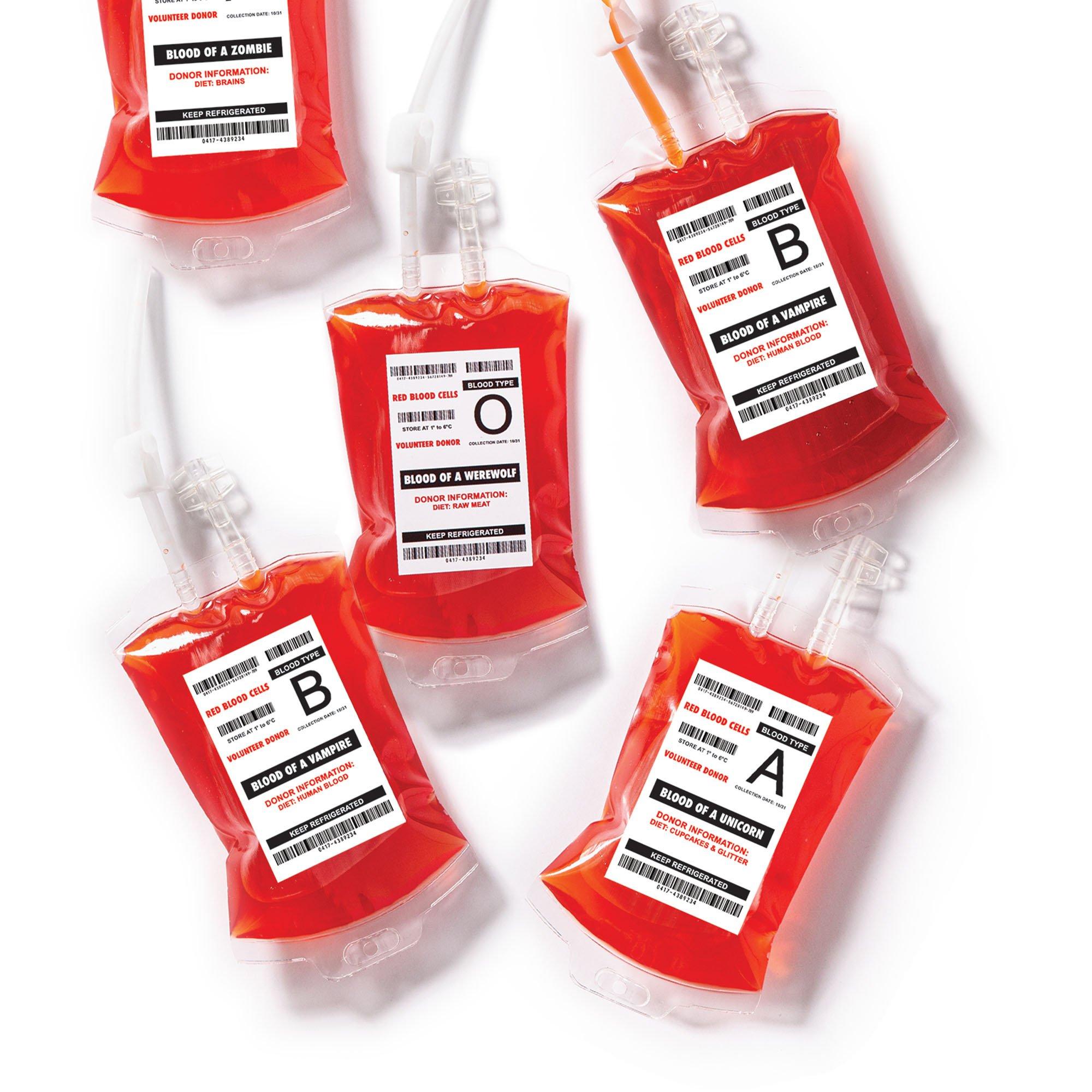 Horror Monster Blood Bag Drink Pouches, 10oz, 10ct Party City