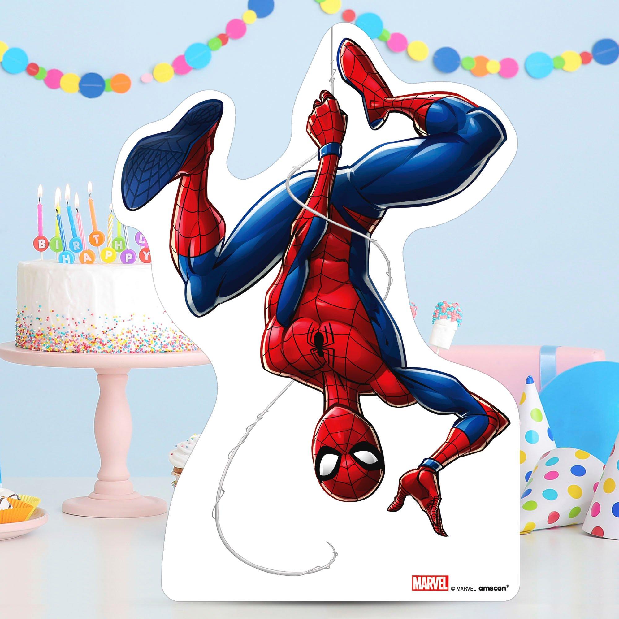 Upside Down Spider-Man Centerpiece Cardboard Cutout, 18in - Avengers