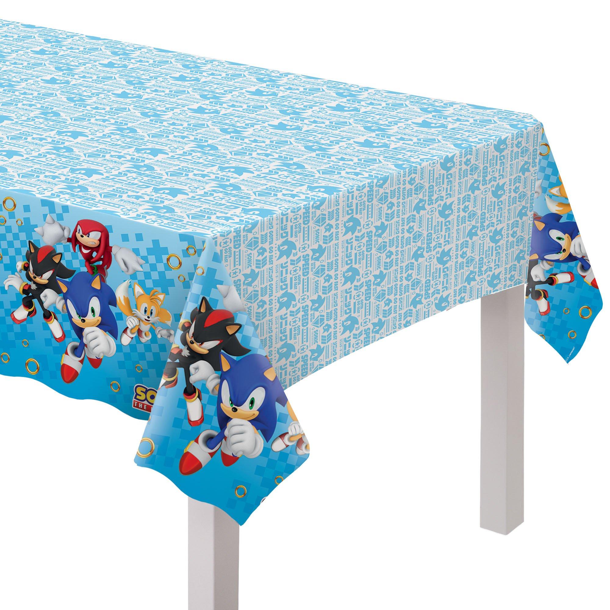 Sonic the Hedgehog Plastic Table Cover, 54in x 96in Party City