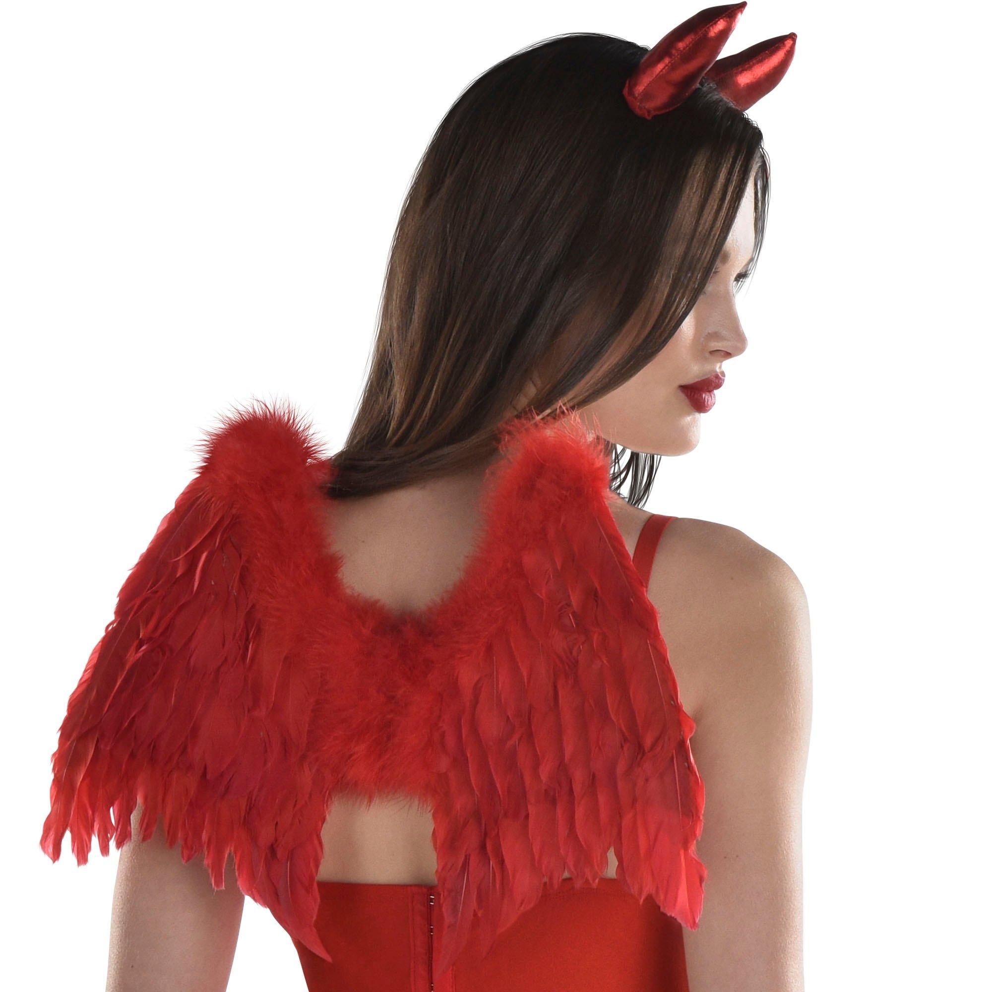 Funny Fashion Adult Cupid Angel Devil Wings Feathers Red 13X14 Costume  Accessory